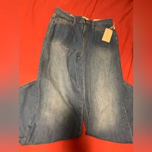 vintage blue boot cut/flared jeans, wide leg